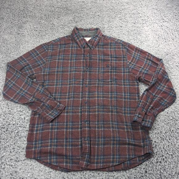 Weatherproof Vintage Shirt Men Large Red Blue Flannel Lumberjack Outdoor Casual - Picture 1 of 6